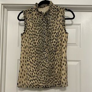 Jcrew leopard sleeveless blouse